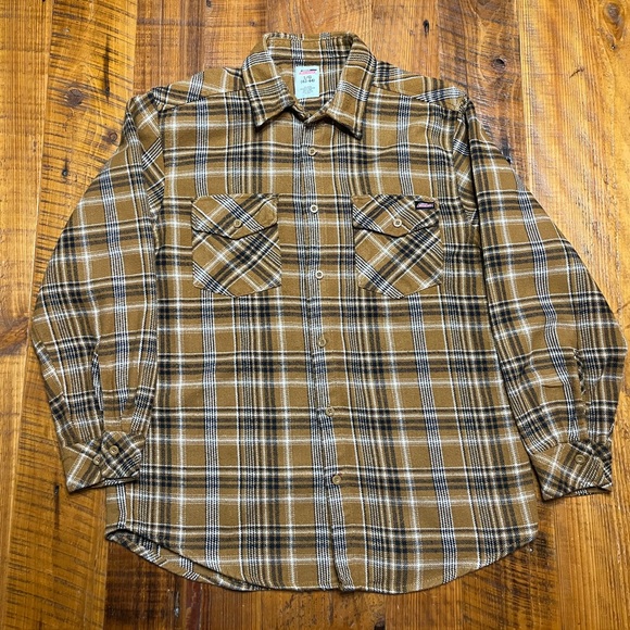 Dickies Long Sleeve Plaid Flannel Button Down Shirt Size Large - Picture 8 of 11